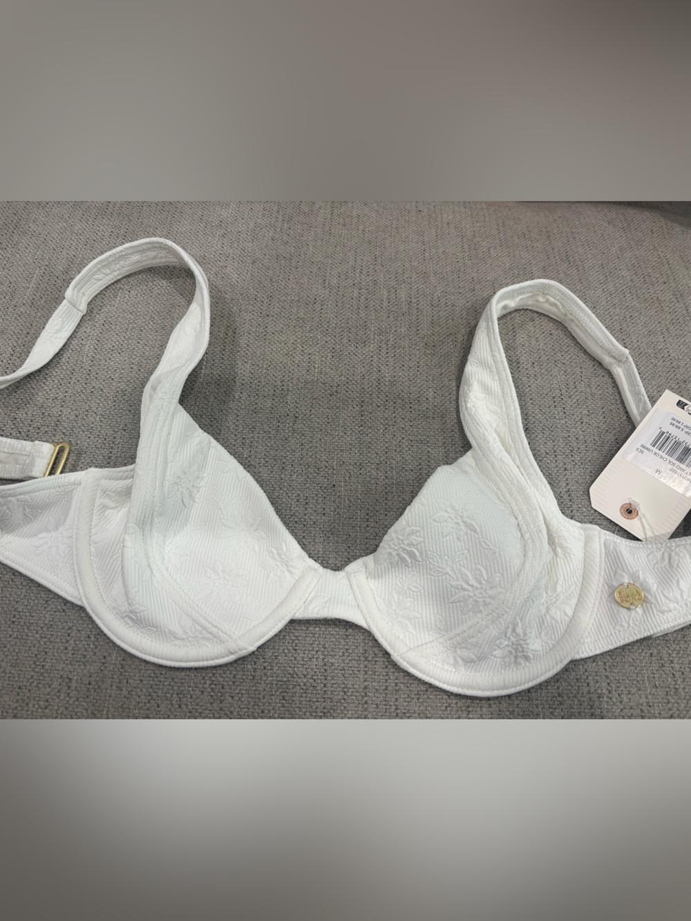 Billabong White Textured Underwire Bikini Top